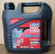 Charger l'image dans la galerie, Max Motorsports Oils & Fluids 10W-60 Street Race Motorcycle Oil 4L Liqui Moly 4T Synthetic 10-60 20072 1 Gal.