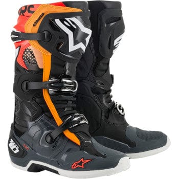 Alpine Stars Alpine Stars Riding Boots Alpine Stars - 2010020-1143-11 - Tech 10 Boots Black/Gray/Orange/Fluorescent Red - US  Adult - 11