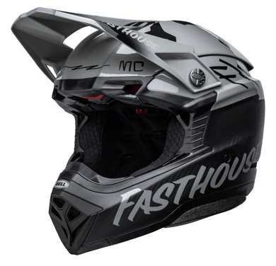 Max Motorsports Helmet BELL MOTO-10 FASTHOUSE BMF MX Helmet Matte/Gloss Gray/Black Size: XXL 2XL DOT