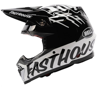Max Motorsports Helmet BELL MOTO-9S FLEX FASTHOUSE MX Helmet Gloss White/Black Size: LARGE Off-Road