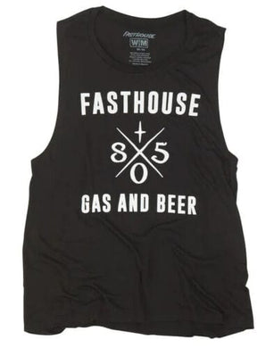 Max Motorsports Fast House Apparel Fasthouse 805 Gas & Beer Women's Muscle Tank Top Shirt Black