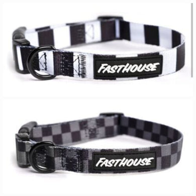 Max Motorsports Fast House Apparel Fasthouse Clifford Dog Collar & Leash Set Size: Small Yippers Stripes or Checkers '23