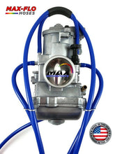 Cargar imagen en el visor de la galería, Max-Motorsports CARBURETOR VENT HOSE KIT SOLID YAMAHA BLUE Max-Flo | 10&#39;ft Uncut Carburetor Overflow Vent Hose Kit Keihin Mikuni Carb | 20 Colors
